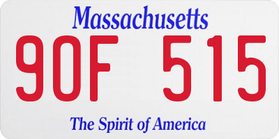 MA license plate 9OF515