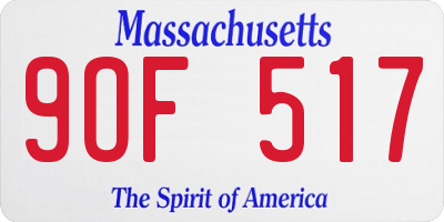 MA license plate 9OF517