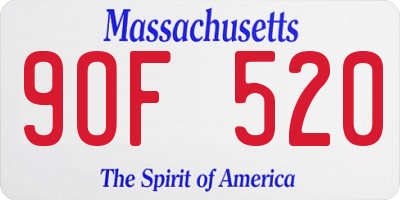 MA license plate 9OF520