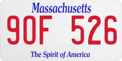 MA license plate 9OF526
