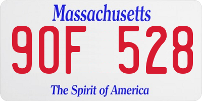MA license plate 9OF528