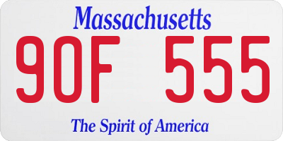 MA license plate 9OF555