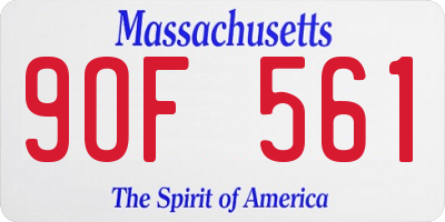 MA license plate 9OF561