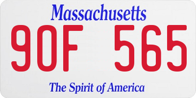 MA license plate 9OF565
