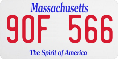 MA license plate 9OF566
