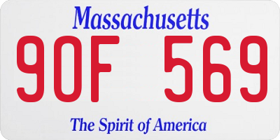 MA license plate 9OF569