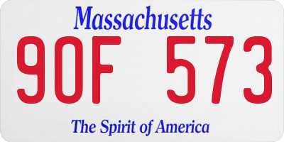 MA license plate 9OF573