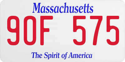 MA license plate 9OF575