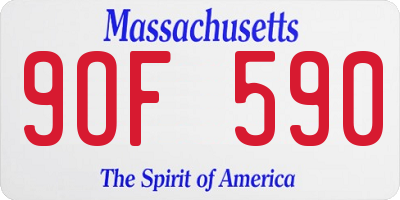 MA license plate 9OF590