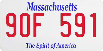 MA license plate 9OF591