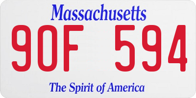 MA license plate 9OF594