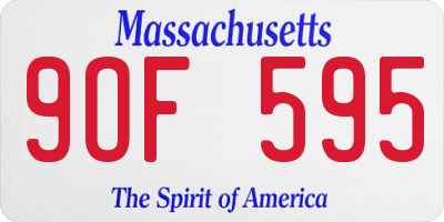 MA license plate 9OF595