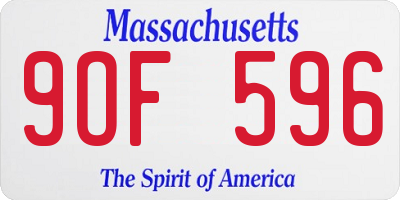 MA license plate 9OF596
