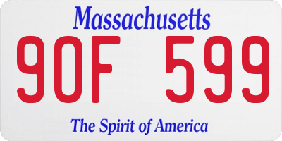 MA license plate 9OF599