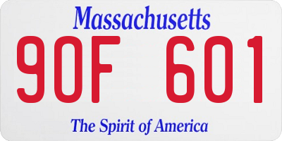 MA license plate 9OF601