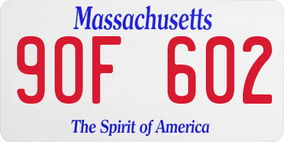 MA license plate 9OF602