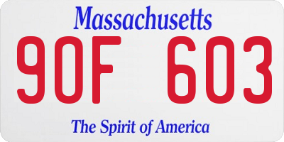 MA license plate 9OF603