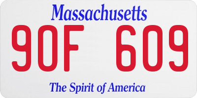 MA license plate 9OF609