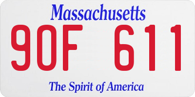 MA license plate 9OF611