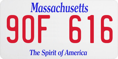 MA license plate 9OF616