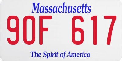 MA license plate 9OF617