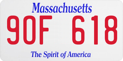MA license plate 9OF618