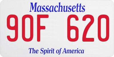 MA license plate 9OF620