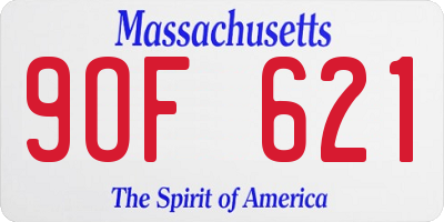 MA license plate 9OF621