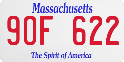 MA license plate 9OF622