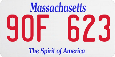 MA license plate 9OF623
