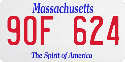 MA license plate 9OF624