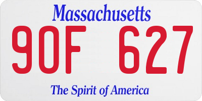 MA license plate 9OF627