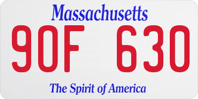 MA license plate 9OF630