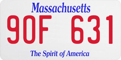 MA license plate 9OF631