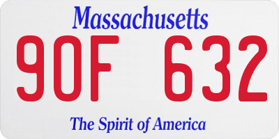 MA license plate 9OF632