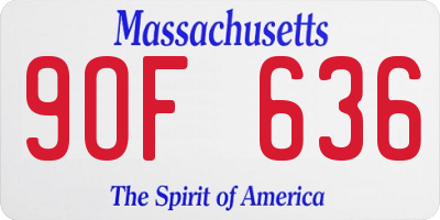MA license plate 9OF636