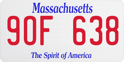 MA license plate 9OF638