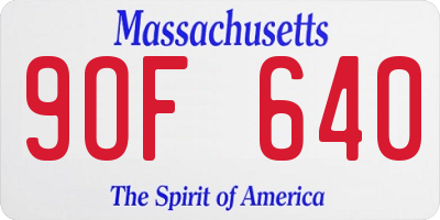 MA license plate 9OF640