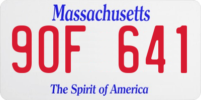 MA license plate 9OF641