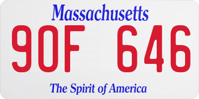 MA license plate 9OF646