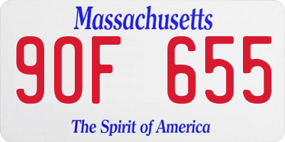 MA license plate 9OF655