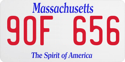MA license plate 9OF656