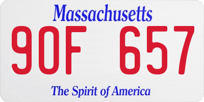 MA license plate 9OF657