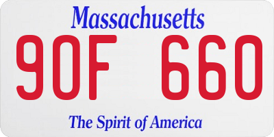 MA license plate 9OF660