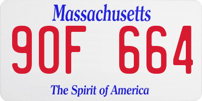 MA license plate 9OF664