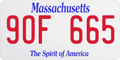 MA license plate 9OF665