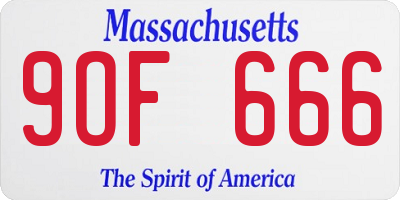 MA license plate 9OF666