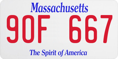 MA license plate 9OF667