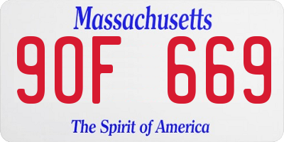 MA license plate 9OF669