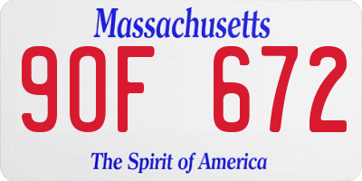 MA license plate 9OF672
